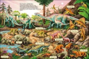 Buchcover und Innenansicht für das Buch: Das große Wimmelbuch der Dinosaurier