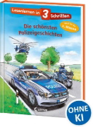 Buchcover und Innenansicht für das Buch: Lesenlernen in 3 Schritten - Die schönsten Polizeigeschichten