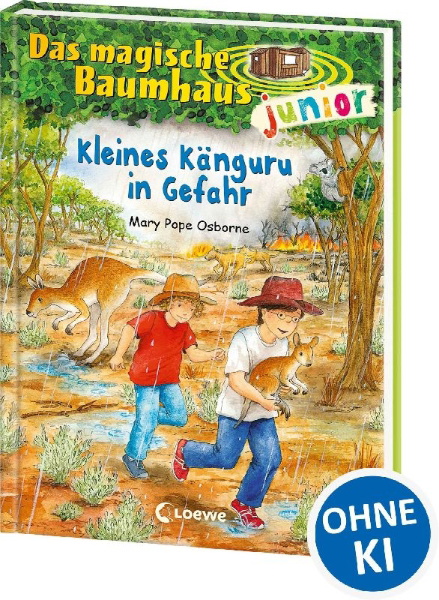 Buchcover und Innenansicht für das Buch: Das magische Baumhaus junior 18 - Kleines Känguru in Gefahr
