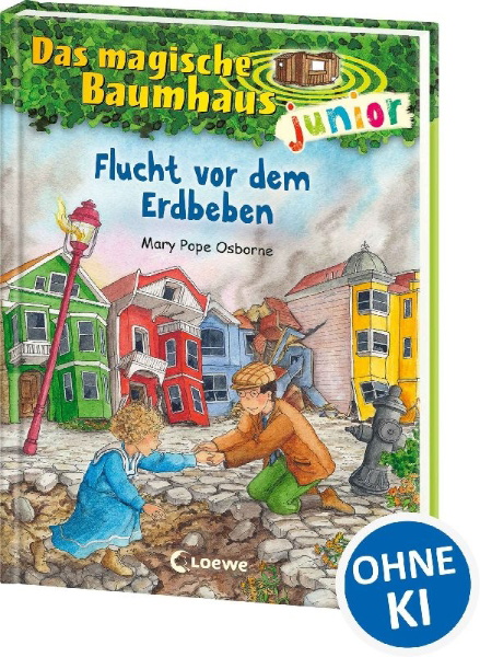 Buchcover und Innenansicht für das Buch: Das magische Baumhaus junior (Band 22) - Flucht vor dem Erdbeben