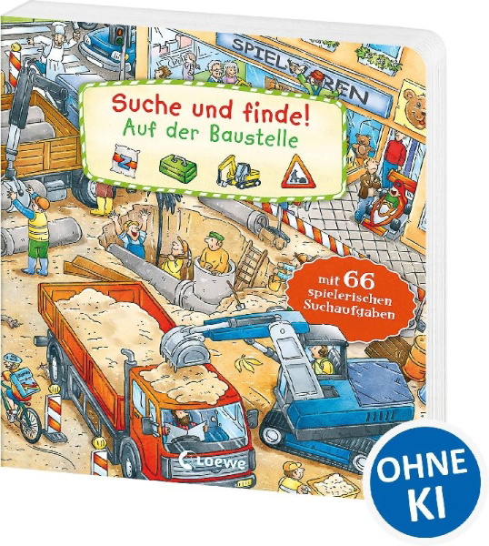 Buchcover und Innenansicht für das Buch: Suche und finde! - Auf der Baustelle