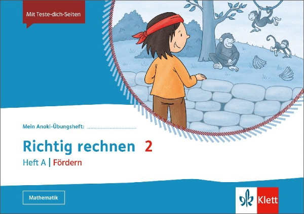 Buchcover und Innenansicht für das Buch: Mein Anoki-Übungsheft. Richtig Rechnen 2. Heft A | Fördern. Übungsheft Klasse 2