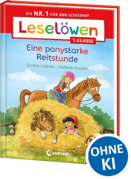 Buchcover und Innenansicht für das Buch: Leselöwen 1. Klasse - Eine ponystarke Reitstunde