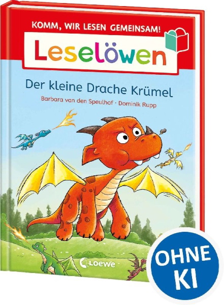 Buchcover und Innenansicht für das Buch: Leselöwen - Komm, wir lesen gemeinsam! - Der kleine Drache Krümel