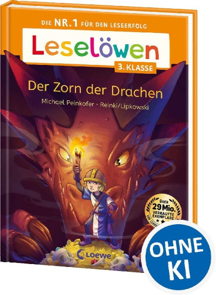 Buchcover und Innenansicht für das Buch: Leselöwen 3. Klasse - Der Zorn der Drachen