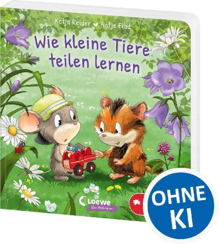 Buchcover und Innenansicht für das Buch: Wie kleine Tiere teilen lernen