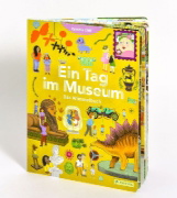 Buchcover und Innenansicht für das Buch: Ein Tag im Museum. Das Wimmelbuch