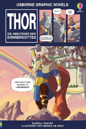 Buchcover und Innenansicht für das Buch: Usborne Graphic Novels: Thor - Die Abenteuer des Donnergottes