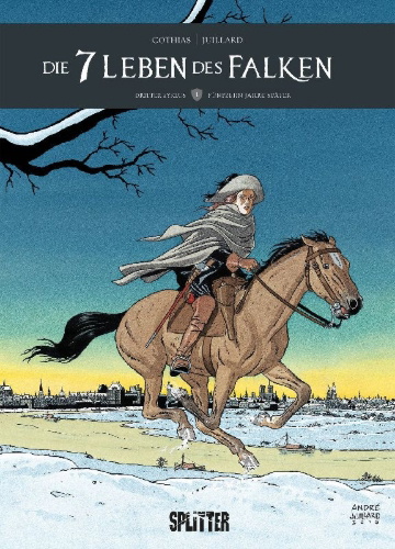 Buchcover und Innenansicht für das Buch: Die sieben Leben des Falken - dritter Zyklus. Band 1