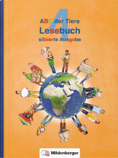 Buchcover und Innenansicht für das Buch: ABC der Tiere 4 - Lesebuch, silbierte Ausgabe · Neubearbeitung