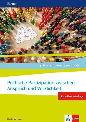 Buchcover und Innenansicht für das Buch: Politische Partizipation zwischen Anspruch und Wirklichkeit. Abiturjahrgang 2024