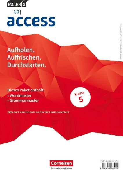 Buchcover und Innenansicht für das Buch: English G Access - G9 - Band 1: 5. Schuljahr - Wordmaster und Grammarmaster (Im Paket)
