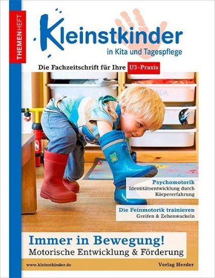 Buchcover und Innenansicht für das Buch: Immer in Bewegung! Motorische Entwicklung & Förderung