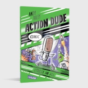 Buchcover und Innenansicht für das Buch: Action Dude 2: Stress im All