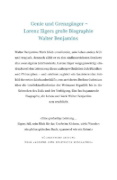 Buchcover und Innenansicht für das Buch: Walter Benjamin