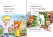 Buchcover und Innenansicht für das Buch: Leselöwen 2. Klasse - Alarm! Diebe im Freizeitpark!