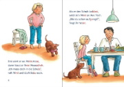 Buchcover und Innenansicht für das Buch: Leselöwen 1. Klasse - Zwei Freundinnen und ein neugieriger Welpe