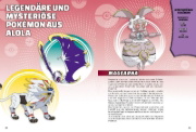 Buchcover und Innenansicht für das Buch: Pokémon - Legendary and Mythical Guidebook: Super Deluxe Edition