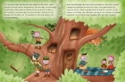 Buchcover und Innenansicht für das Buch: Mit Stickern Lesen lernen - Im Zauberwald