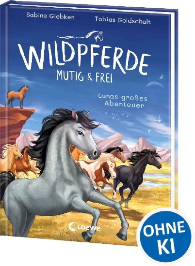 Buchcover und Innenansicht für das Buch: Wildpferde - mutig und frei (Band 1) - Lunas großes Abenteuer