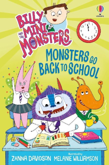 Buchcover und Innenansicht für das Buch: Billy and the Mini Monsters: Monsters Go Back to School