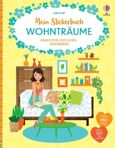 Buchcover und Innenansicht für das Buch: Mein Stickerbuch: Wohnträume