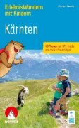 Buchcover und Innenansicht für das Buch: ROTHER Wanderbuch ErlebnisWandern mit Kindern Kärnten. 40 Touren