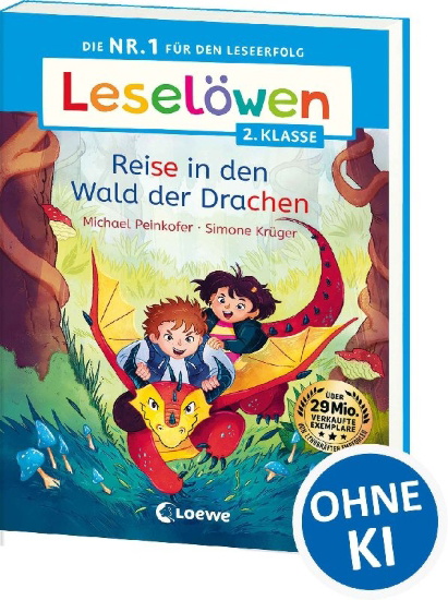Buchcover und Innenansicht für das Buch: Leselöwen 2. Klasse - Reise in den Wald der Drachen