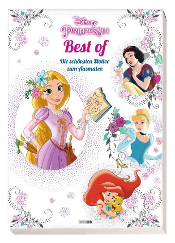 Buchcover und Innenansicht für das Buch: Disney Prinzessin Best of: Die schönsten Motive zum Ausmalen