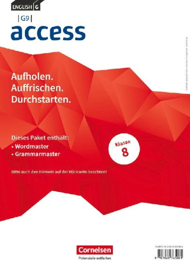 Buchcover und Innenansicht für das Buch: English G Access - G9 - Band 4: 8. Schuljahr - Wordmaster und Grammarmaster (Im Paket)