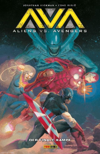 Buchcover und Innenansicht für das Buch: Aliens vs. Avengers (2024) #1#-4