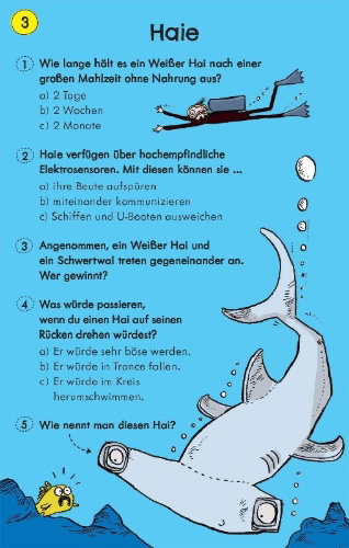 Buchcover und Innenansicht für das Buch: 50 Quiz-Karten: Rätsel aus der Tierwelt