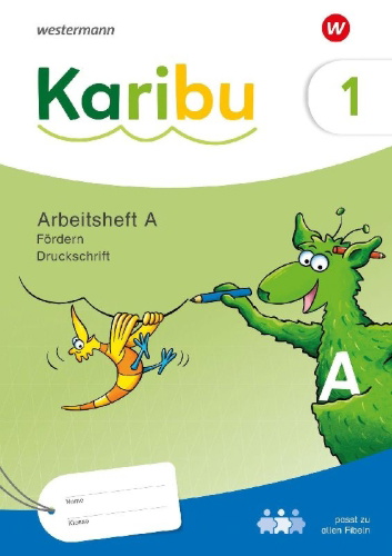 Buchcover und Innenansicht für das Buch: Karibu Arbeitsheft Fördern 1 (A) Druckschrift