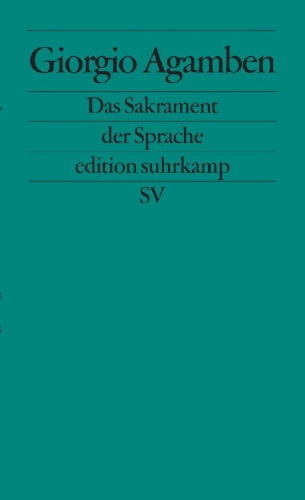 Buchcover und Innenansicht für das Buch: Il sacramento del linguaggio
