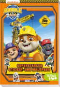 Buchcover und Innenansicht für das Buch: Rubble & Crew: Superstarker Sticker- und Malspaß