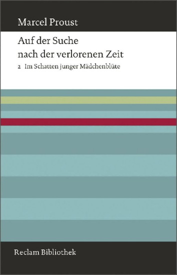 Buchcover und Innenansicht für das Buch: Auf der Suche nach der verlorenen Zeit. Band 2: Im Schatten junger Mädchenblüte