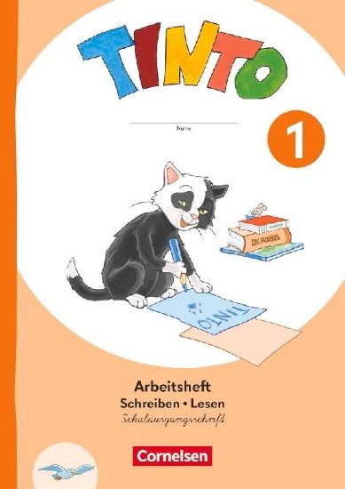 Buchcover und Innenansicht für das Buch: Tinto 1. Schuljahr - Ausgabe 2026 -  Arbeitsheft Schreiben und Lesen in Schulausgangsschrift - Mit Lauttabelle und Lernentwicklungsheft