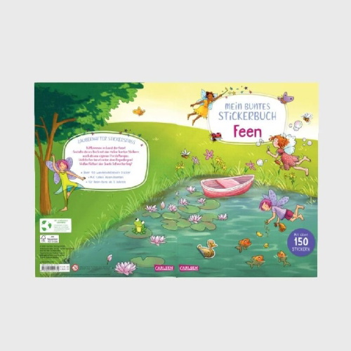 Buchcover und Innenansicht für das Buch: Mein buntes Stickerbuch: Feen