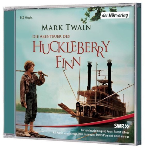 Buchcover und Innenansicht für das Buch: Huckleberry Finns Abenteuer. 2 CDs