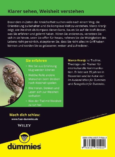 Buchcover und Innenansicht für das Buch: Weisheit des Lebens für Dummies