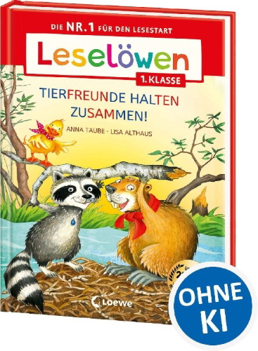 Buchcover und Innenansicht für das Buch: Leselöwen 1. Klasse - Tierfreunde halten zusammen!