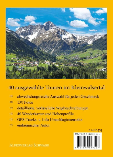 Buchcover und Innenansicht für das Buch: Lieblings-Wanderungen Kleinwalsertal