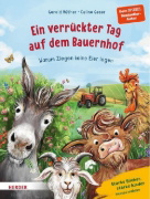 Buchcover und Innenansicht für das Buch: Ein verrückter Tag auf dem Bauernhof. Warum Ziegen keine Eier legen