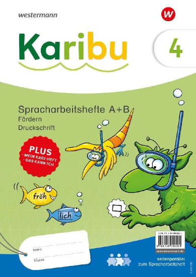 Buchcover und Innenansicht für das Buch: Karibu. Paket Spracharbeitshefte Fördern 4 (A + B) Ausgabe 2024