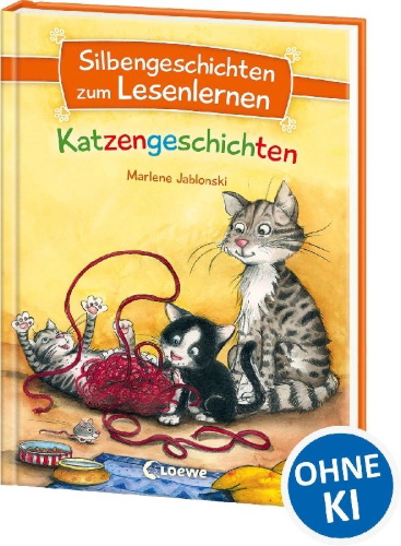 Buchcover und Innenansicht für das Buch: Silbengeschichten zum Lesenlernen - Katzengeschichten