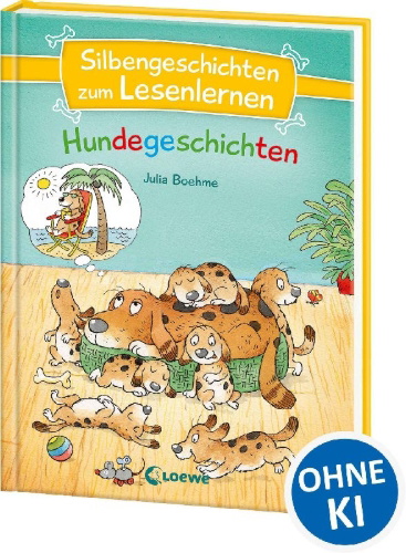 Buchcover und Innenansicht für das Buch: Silbengeschichten zum Lesenlernen - Hundegeschichten