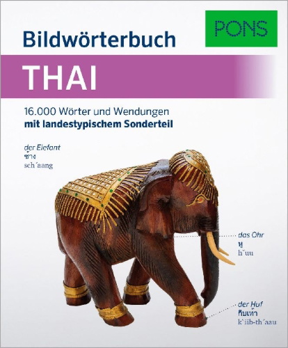 Buchcover und Innenansicht für das Buch: PONS Bildwörterbuch Thai