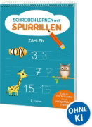 Buchcover und Innenansicht für das Buch: Schreiben lernen mit Spurrillen - Zahlen