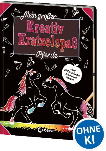 Buchcover und Innenansicht für das Buch: Mein großer Kreativ-Kratzelspaß: Pferde
