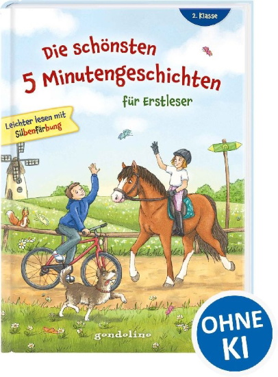 Buchcover und Innenansicht für das Buch: Die schönsten 5 Minutengeschichten für Erstleser, 2. Klasse